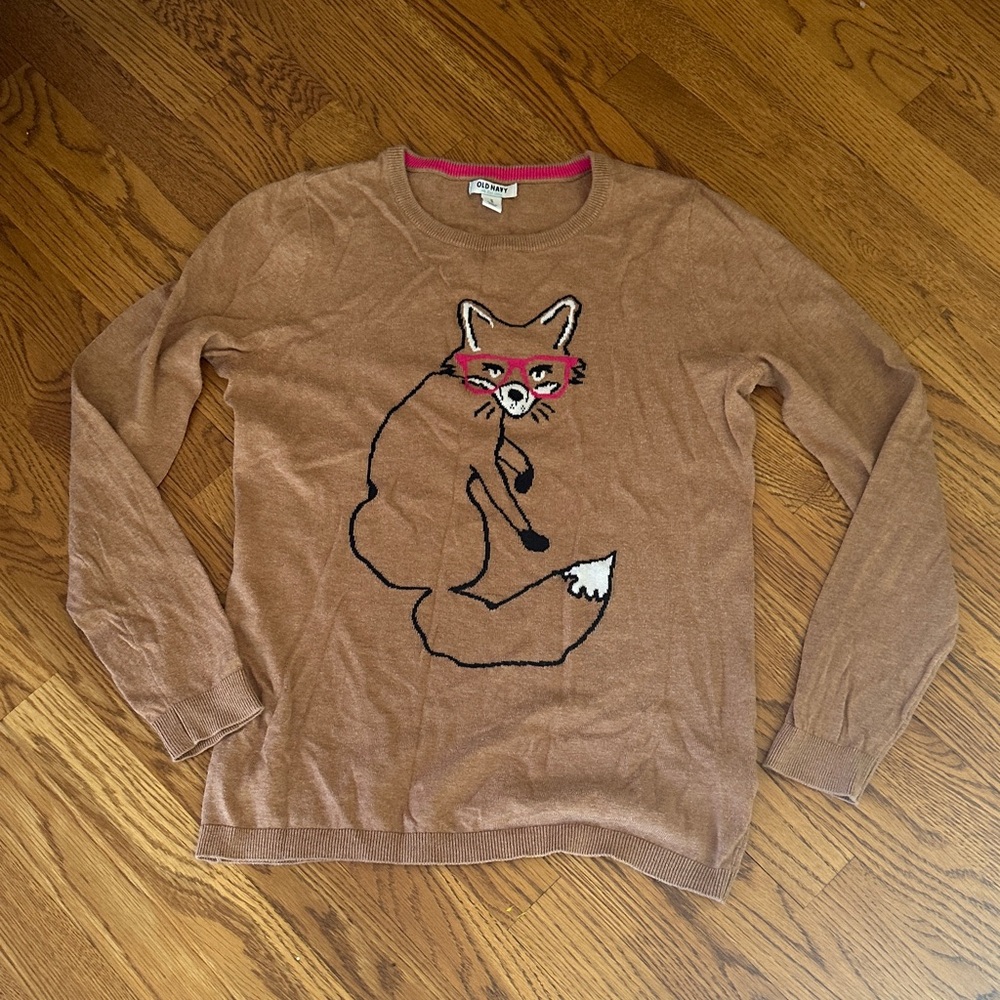Old Navy Brown Sweater with Fox M